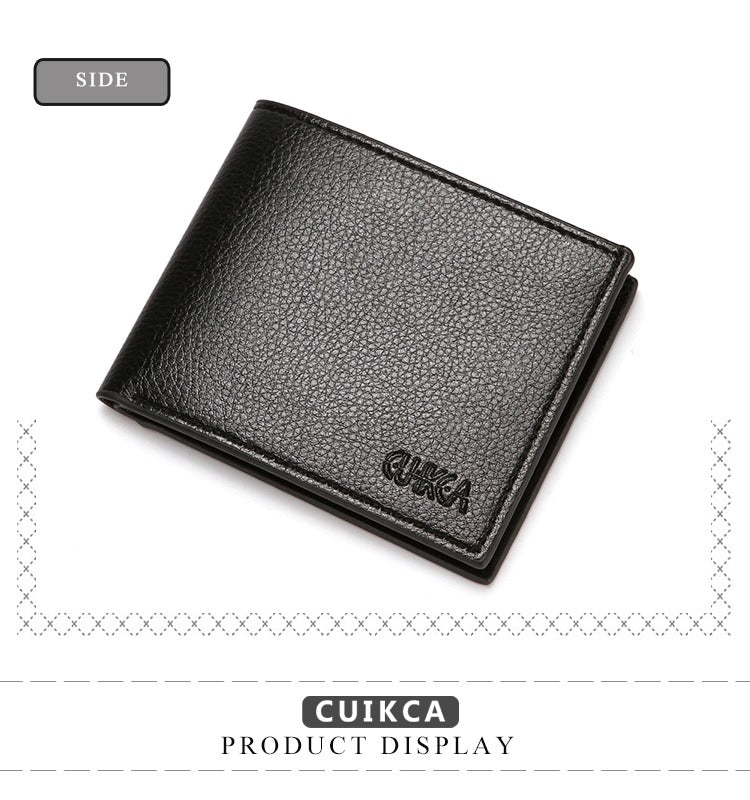Premium CUICKA Men's Leather Wallet, Black & Brown, Multiple Card Slots