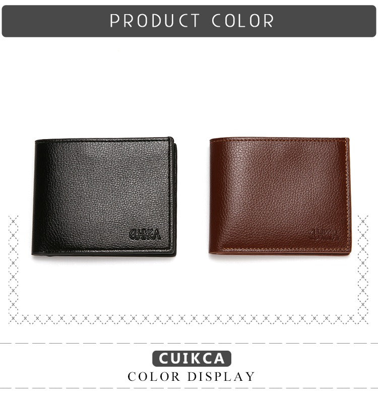 Premium CUICKA Men's Leather Wallet, Black & Brown, Multiple Card Slots