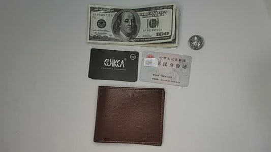 Premium CUICKA Men's Leather Wallet, Black & Brown, Multiple Card Slots